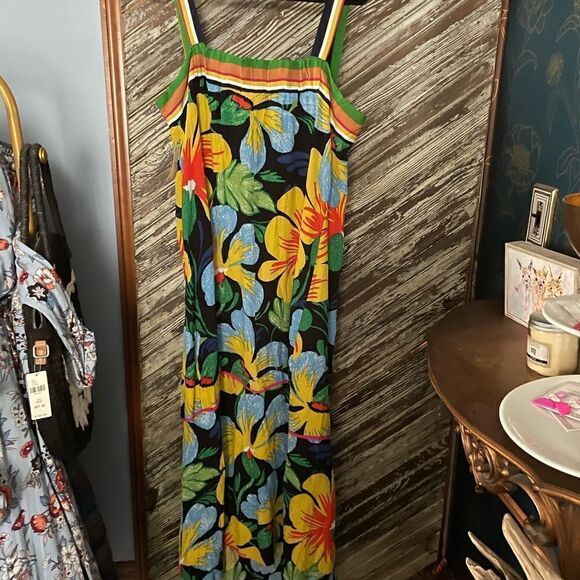 NWT! ANTHROPOLOGIE Maeve Nickoleta TROPICAL 🏝️Maxi Dress. Size XL. - Picture 7 of 7